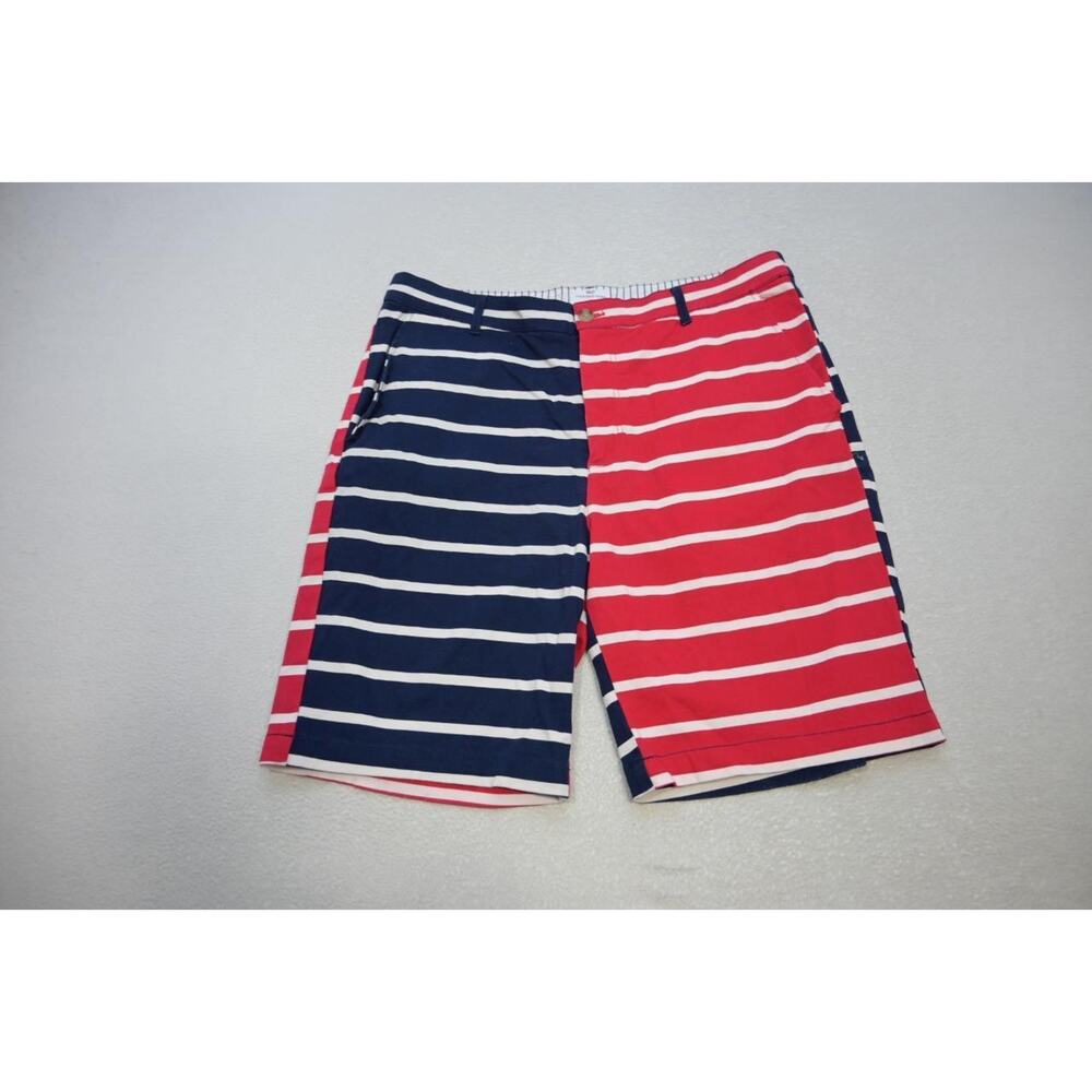 Vineyard Vines Shorts Whale Flag Striped Stretch Khaki Chino Mens Sz 34